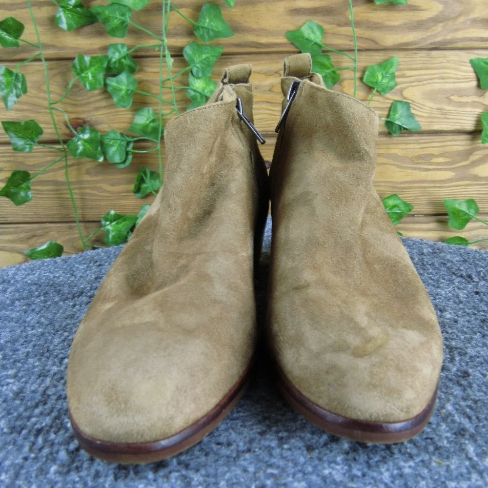 J.‎ Crew Women 6.5 Tan Suede Leather Ankle Boots Zip Casual Stylish